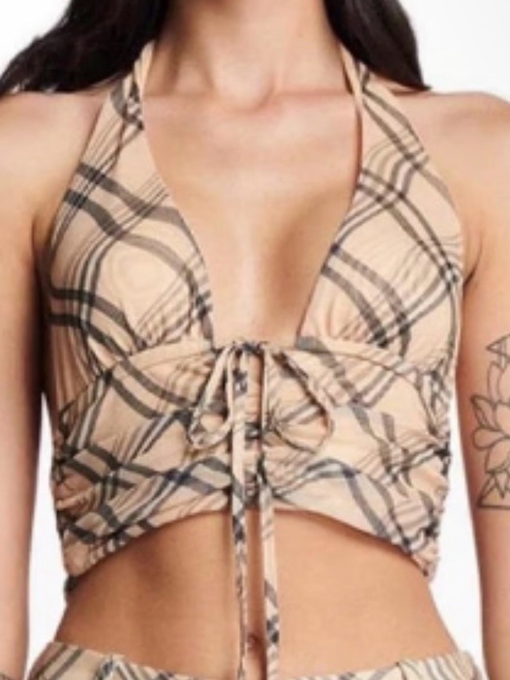 I.AM.GIA Carmel Plaid Halter Top